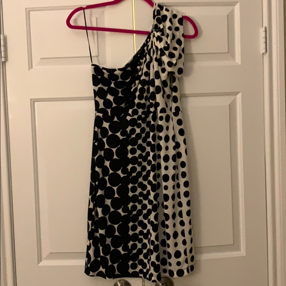 The Limited one shoulder polka dot dress